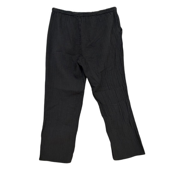 Quince Organic Cotton Gauze Straight Leg Pants Black Size Large - Picture 2 of 6